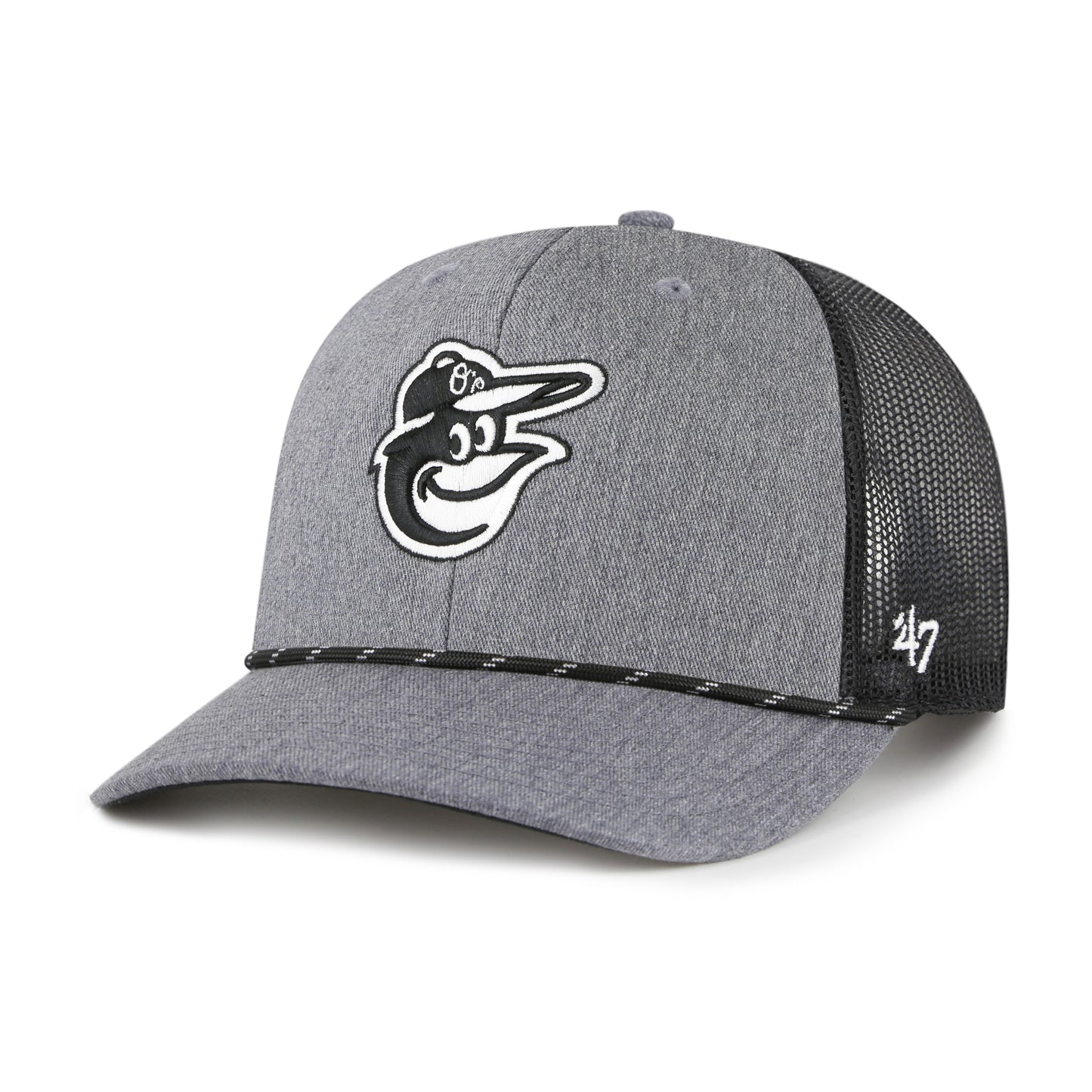 Baltimore Orioles '47 Carbon Trucker Adjustable Hat - Black