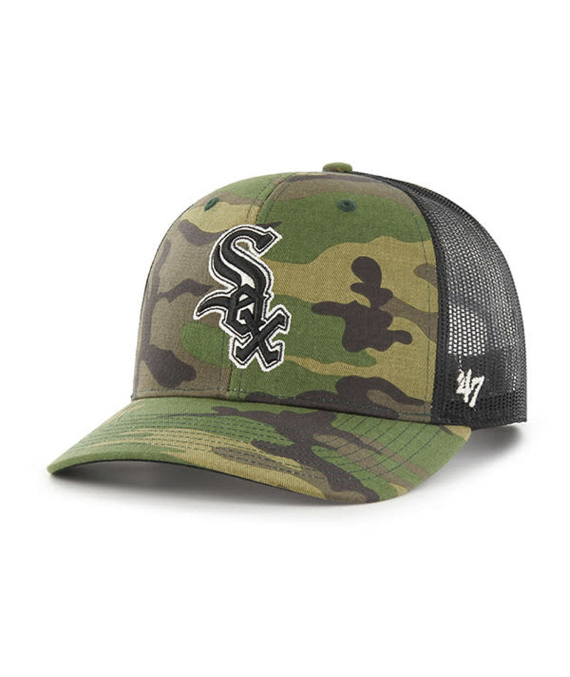 Chicago White Sox '47 Brand Woodland Camo Trucker Mesh Snapback Hat