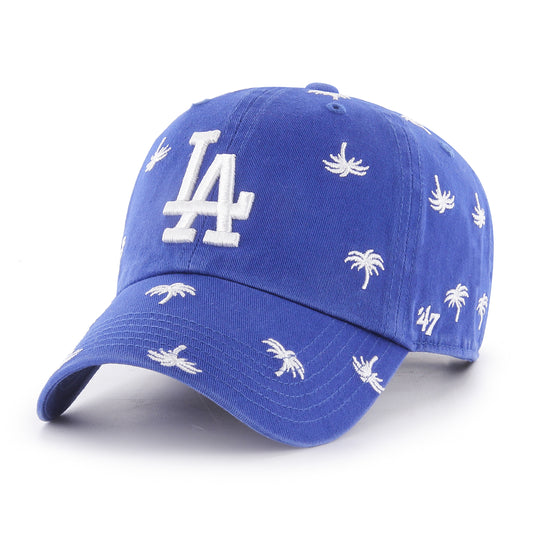 Los Angeles Dodgers '47 Royal  Confetti All Over Palm Tree Women's Clean Up Adjustable Hat