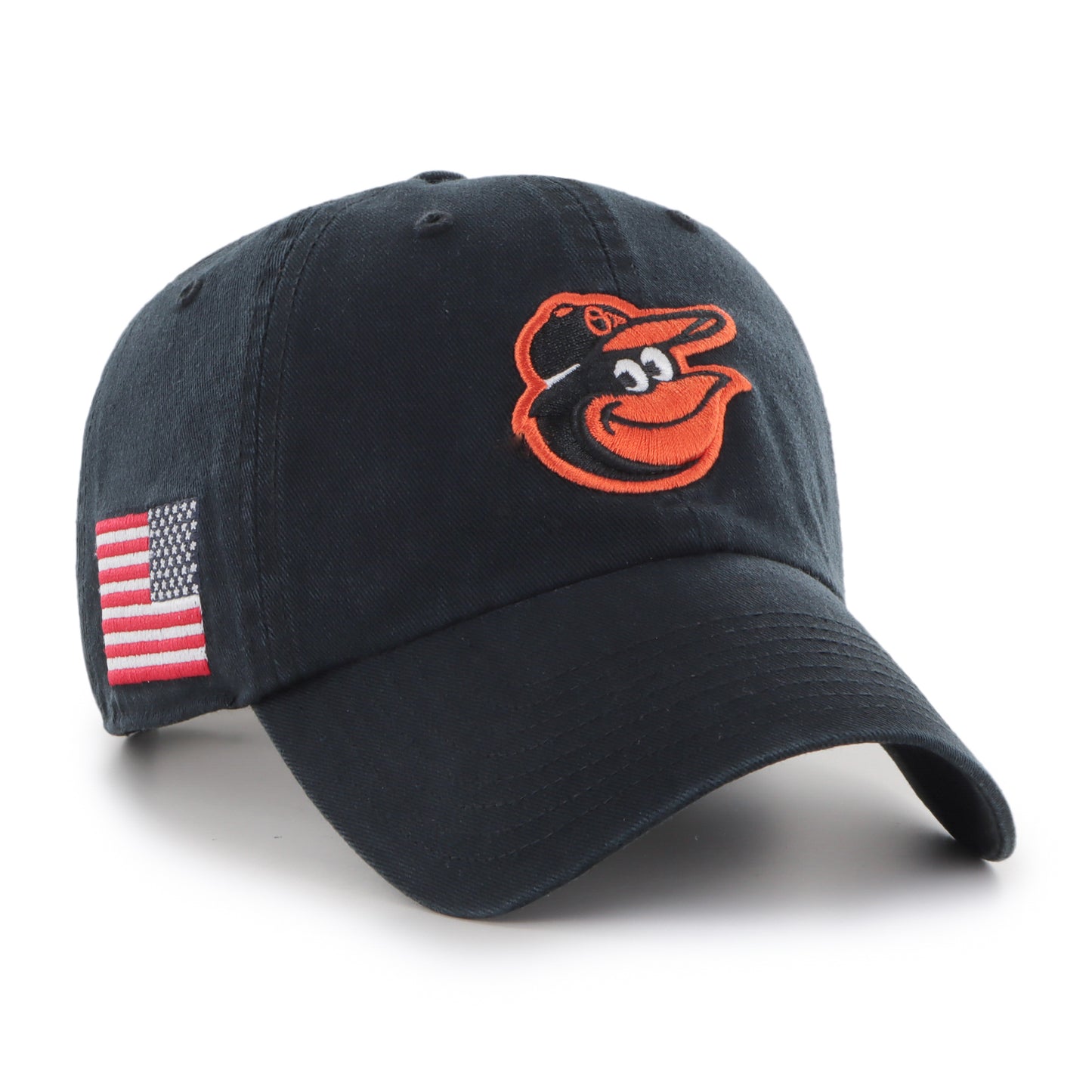 Baltimore Orioles '47 Heritage American Flag Clean Up Adjustable Hat - Black