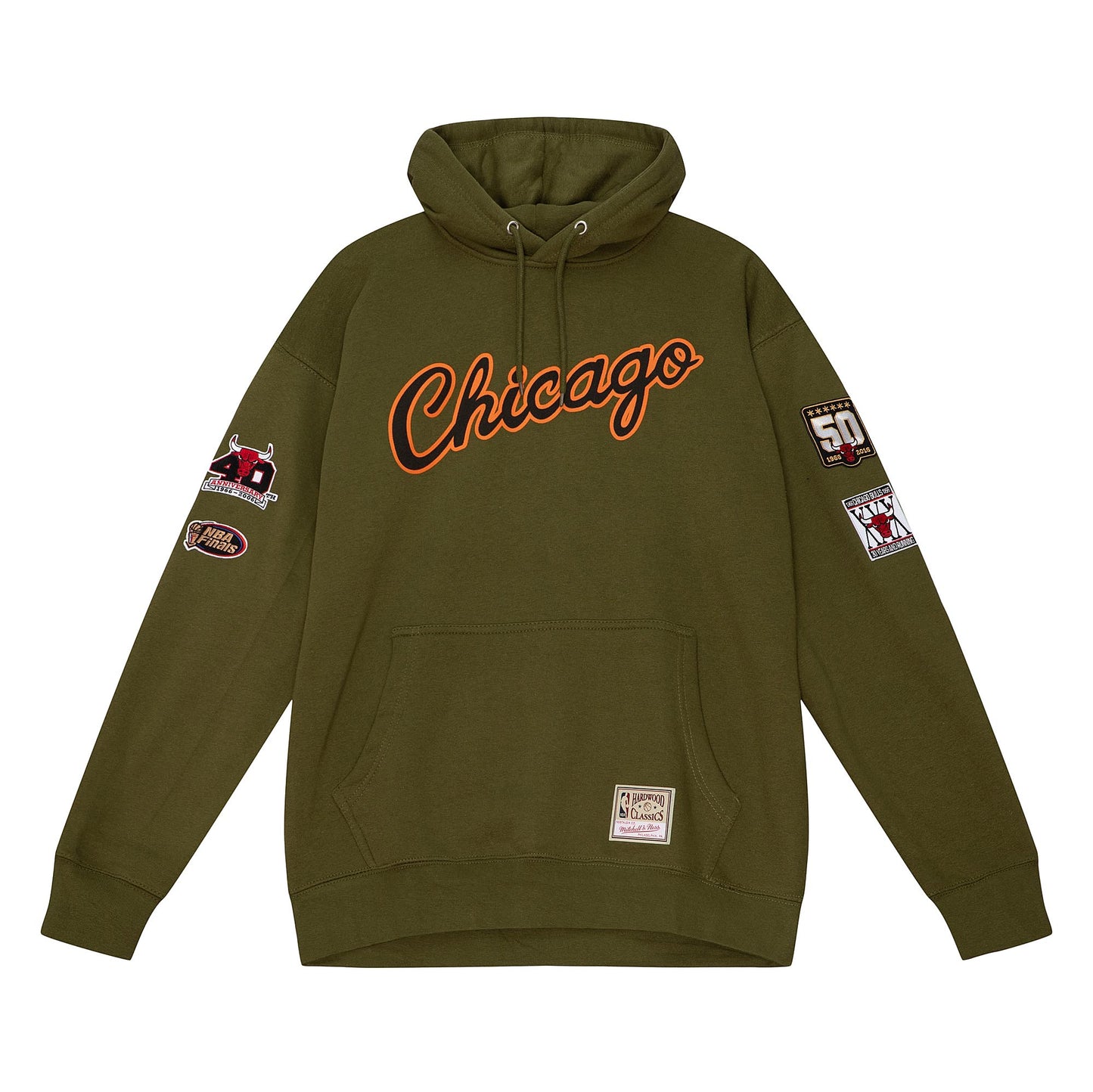 Chicago Bulls Mitchell & Ness Flight Script Olive Hoody