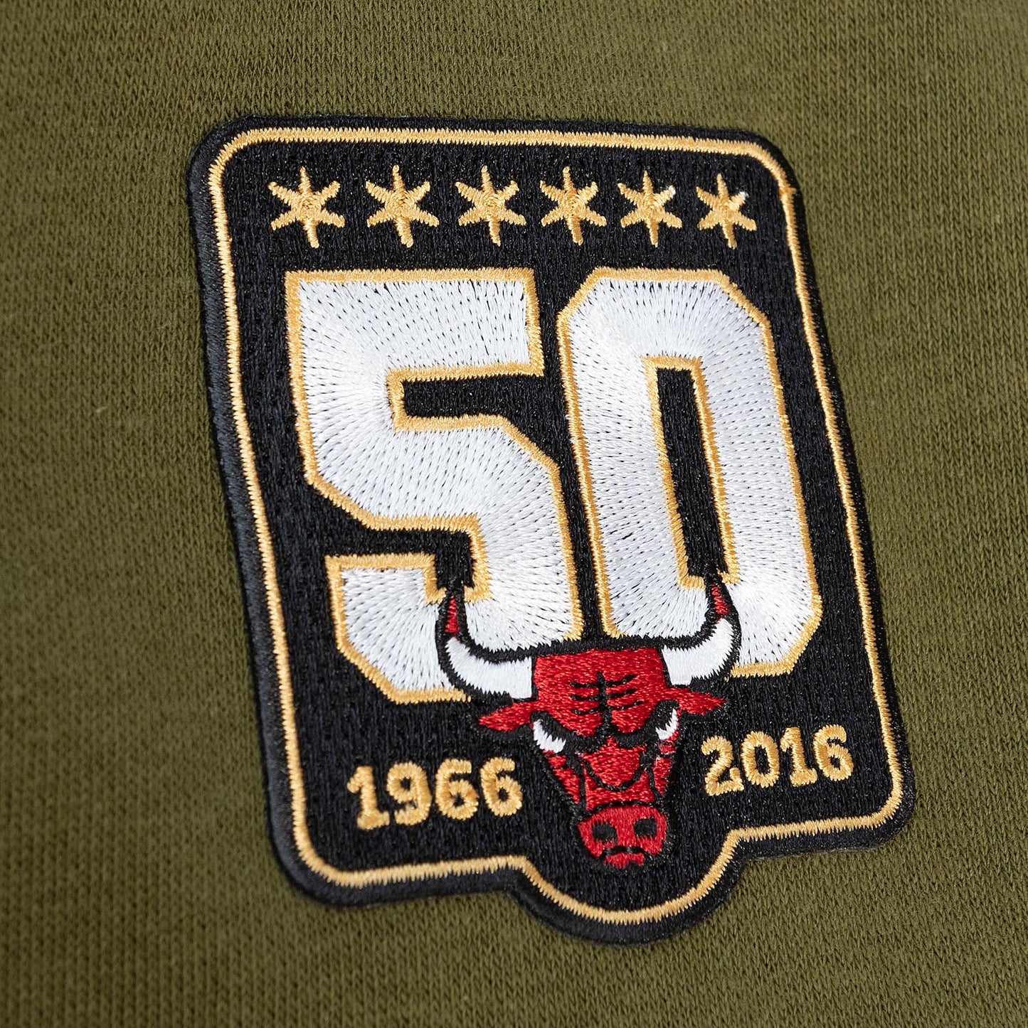 Chicago Bulls Mitchell & Ness Flight Script Olive Hoody