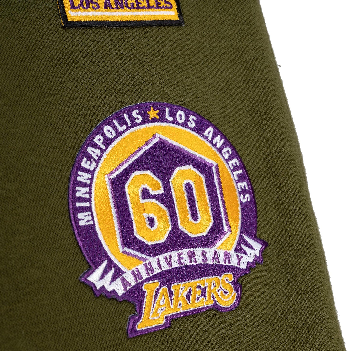 Los Angeles Lakers Michell & Ness Flight Script Olive Joggers