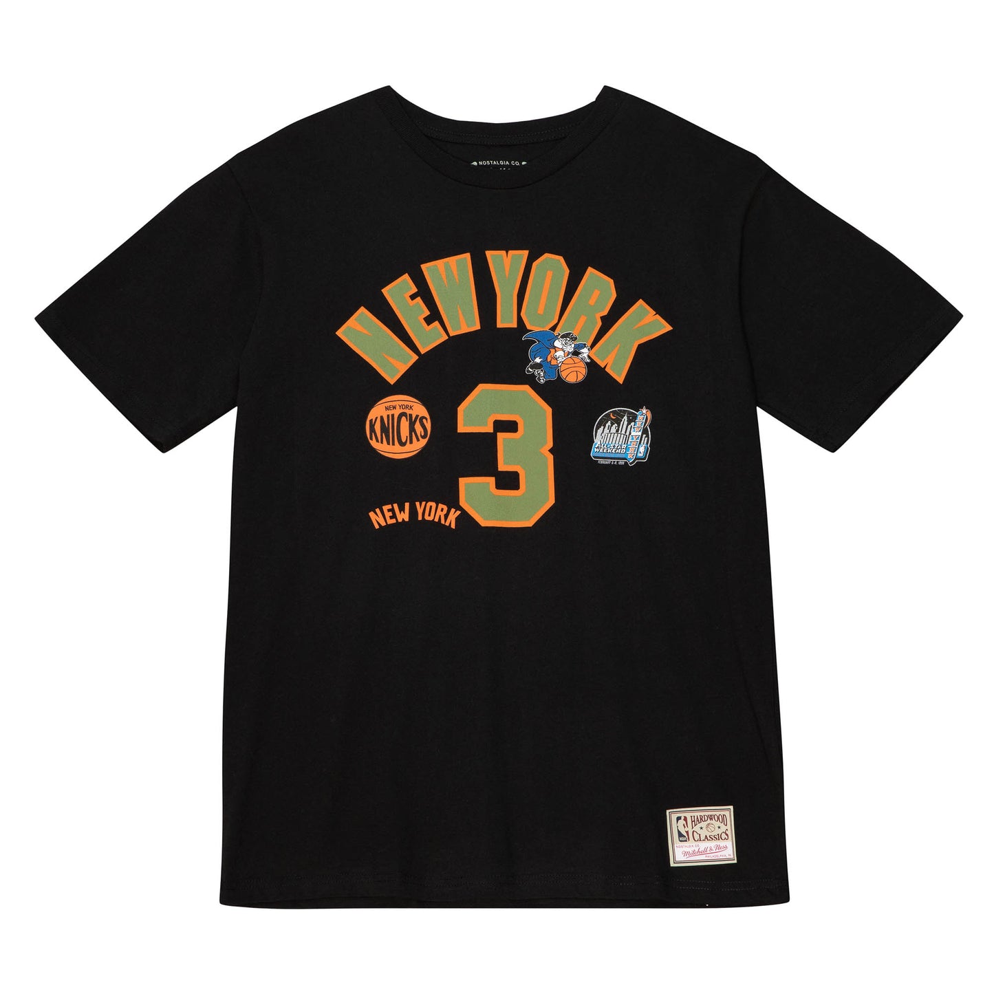 New York Knicks Mitchell & Ness # 3 John Starks Flight Script Player T-Shirt