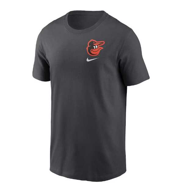 Baltimore Orioles Nike Charcoal Logo Sketch Bar T-Shirt