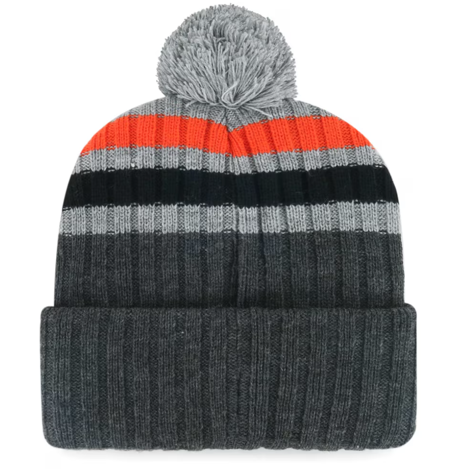 Baltimore Orioles '47 Stack Cuffed Knit Hat with Pom - Gray