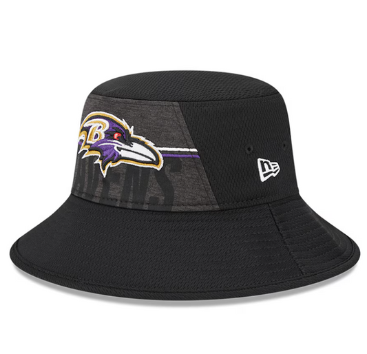 Baltimore Ravens New Era Black NFL Training Camp Stretch Bucket Hat