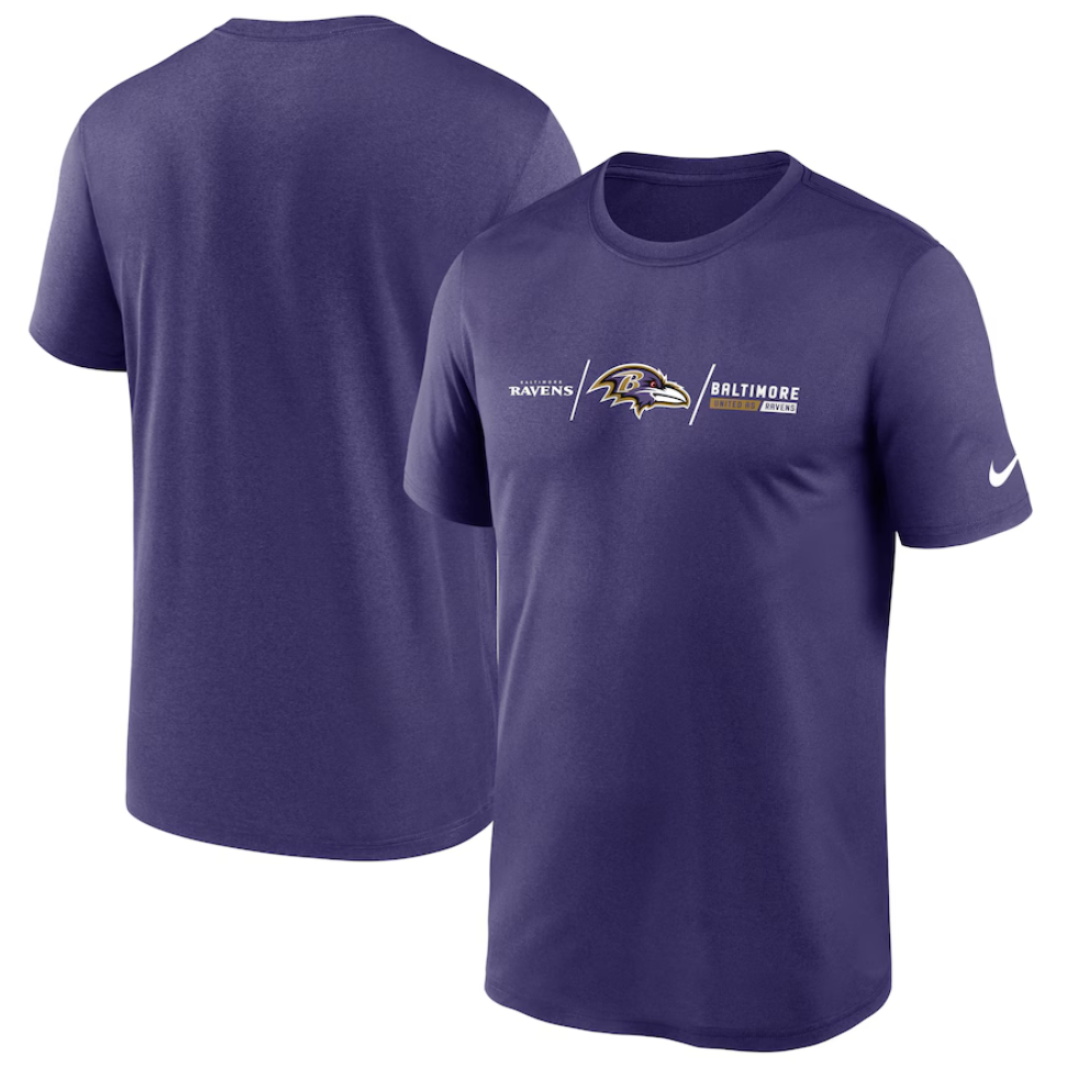 Baltimore Ravens Men's Nike Purple "Dri-Fit" Horizontal Lockup Legend T-Shirt