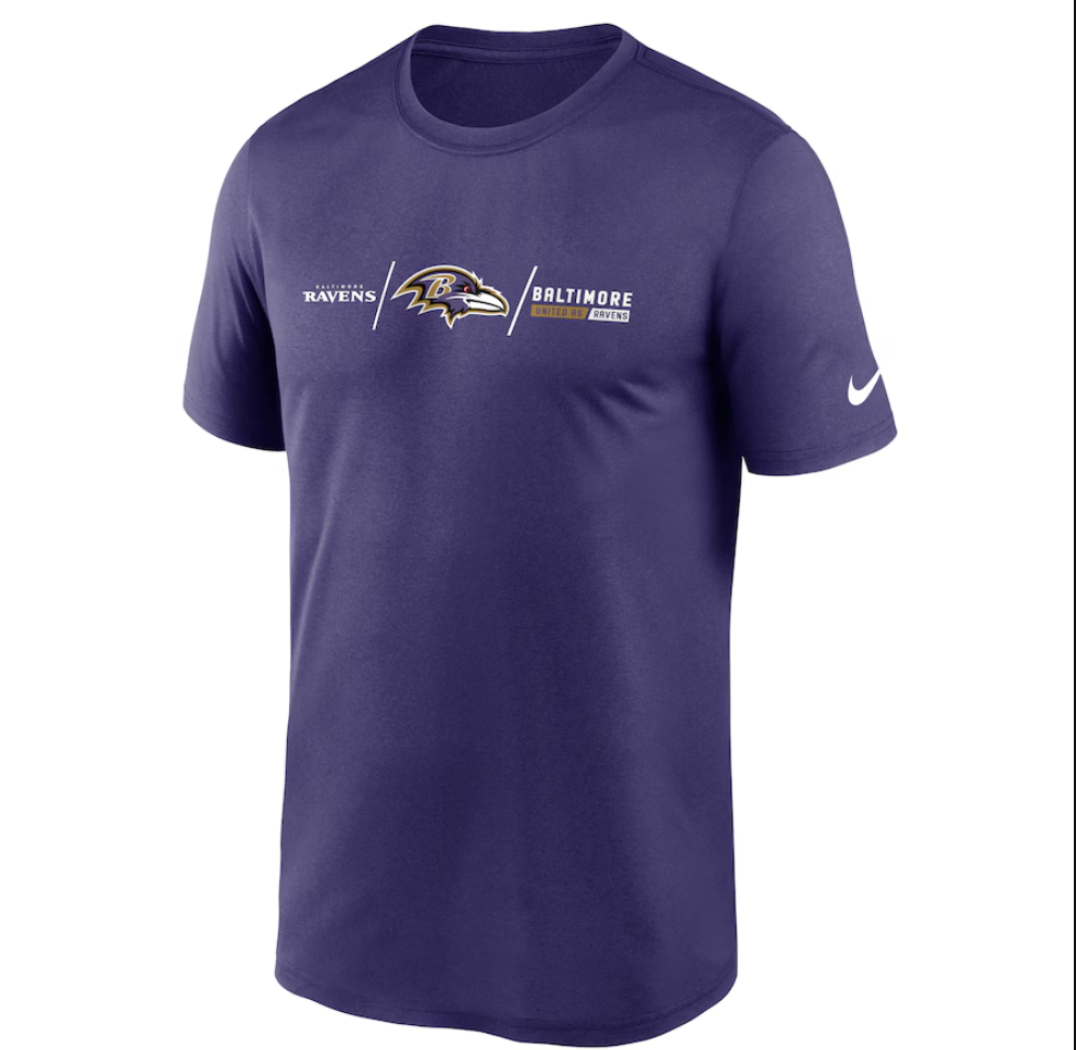 Baltimore Ravens Men's Nike Purple "Dri-Fit" Horizontal Lockup Legend T-Shirt