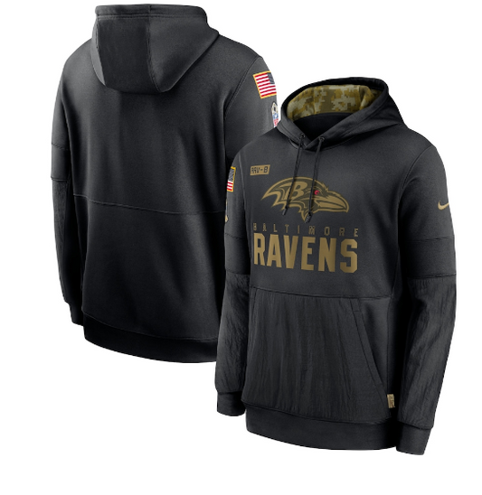 Baltimore Ravens Nike Salute to Service Sideline Performance Hoodie - Black