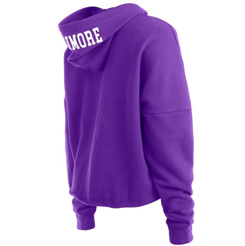 Baltimore Ravens New Era  Women's Purple Foil Sleeve Pullover Hoodie