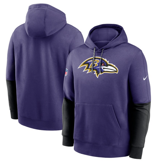 Baltimore Ravens Nike Purple 2024 Sideline Club Pullover Hoodie