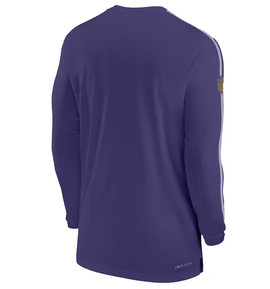 Baltimore Ravens Nike Purple Sideline Coach UV Performance Long Sleeve T-Shirt