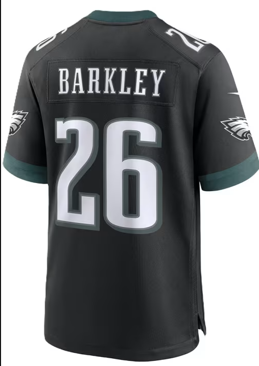 Philadelphia Eagles Nike #26 Saquon Barkley Youth Alternate Black Game Jersey