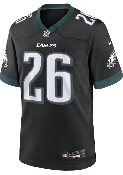 Philadelphia Eagles Nike #26 Saquon Barkley Youth Alternate Black Game Jersey