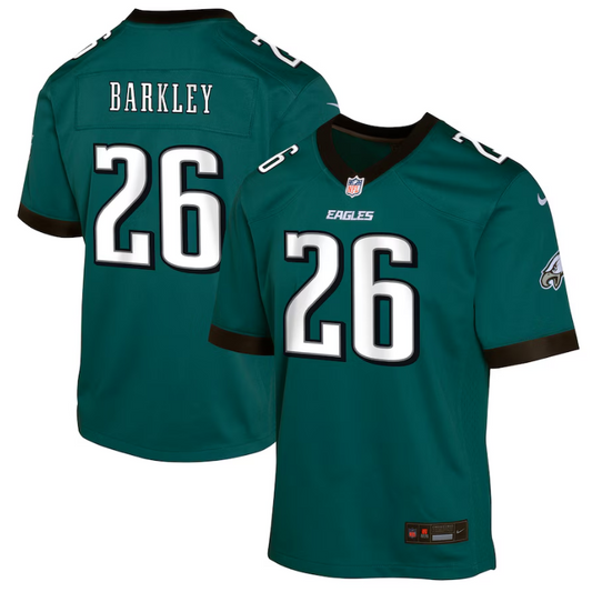 Philadelphia Eagles Nike #26 Saquon Barkley Youth Green Game Jersey