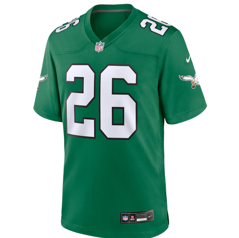 Philadelphia Eagles Nike #26 Saquon Barkley Youth Kelly Green Game Jersey