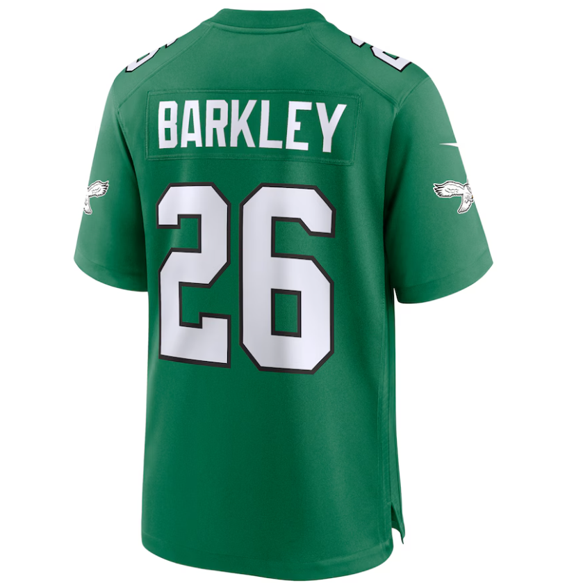 Philadelphia Eagles Nike #26 Saquon Barkley Youth Kelly Green Game Jersey