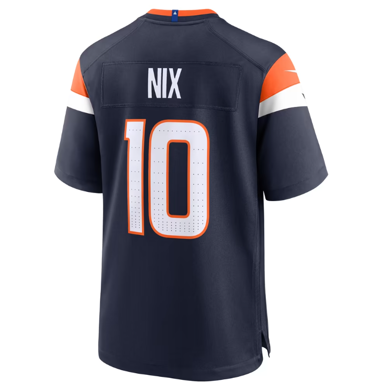 Denver Broncos Nike #10 Bo Nix Youth Game Jersey- Blue