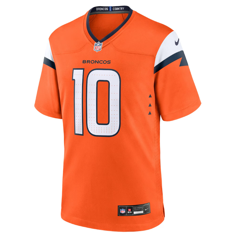 Denver Broncos Nike #10 Bo Nix Youth Game Jersey- Orange