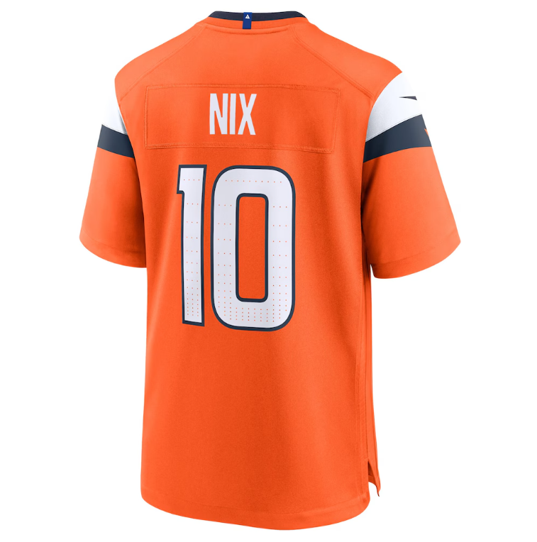 Denver Broncos Nike #10 Bo Nix Youth Game Jersey- Orange