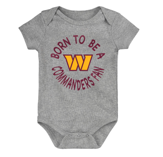 Washington Commanders Outerstuff Infant Born A Fan 3-Pack Creeper Bodysuit Set