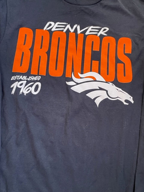 Denver Broncos Starter Playmaker Established Year Long Sleeve Shirt-Blue