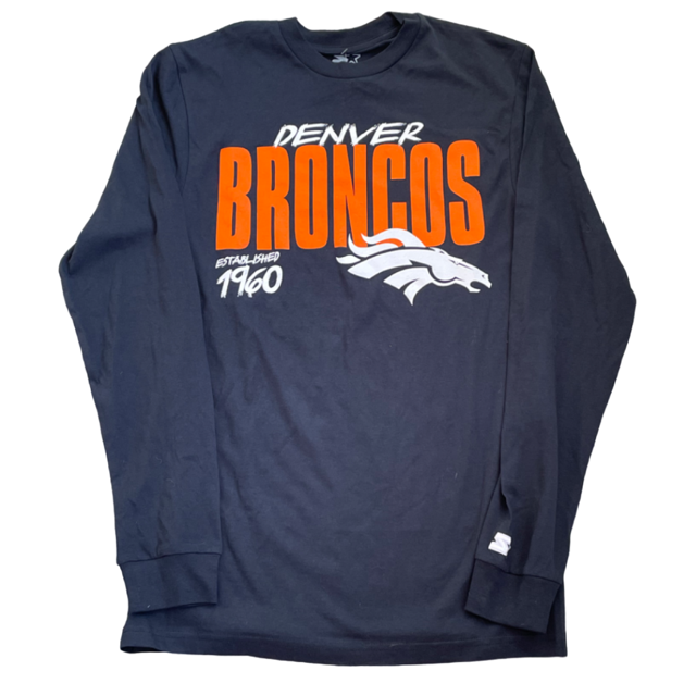 Denver Broncos Starter Playmaker Established Year Long Sleeve Shirt-Blue