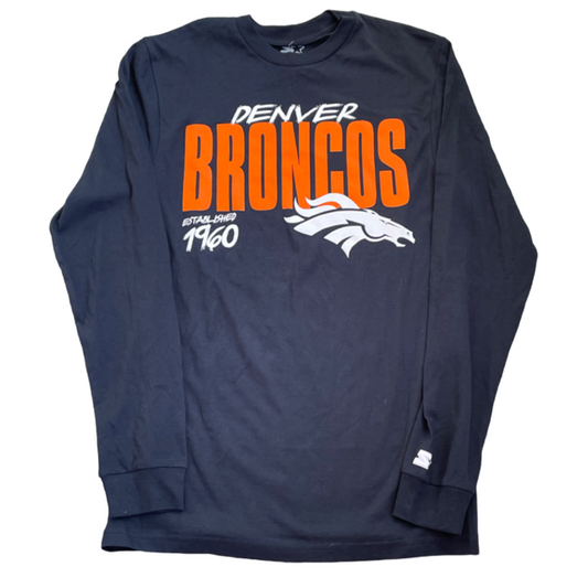 Denver Broncos Starter Playmaker Established Year Long Sleeve Shirt-Blue