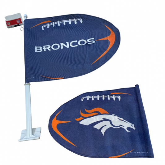 Denver Broncos Wincraft Football Car Flag - Blue