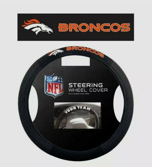 Denver Broncos Ploy Suede Steering Wheel Cover