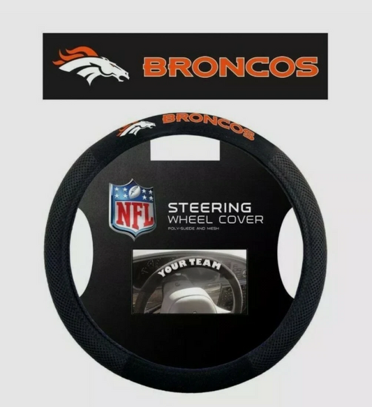 Denver Broncos Ploy Suede Steering Wheel Cover
