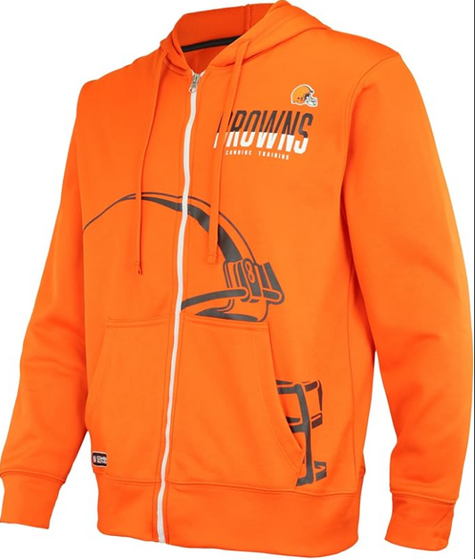 Cleveland Browns New Era Drill Full Zip Hoodie - Orange