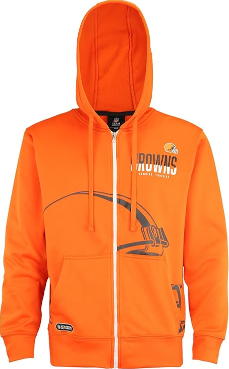 Cleveland Browns New Era Drill Full Zip Hoodie - Orange