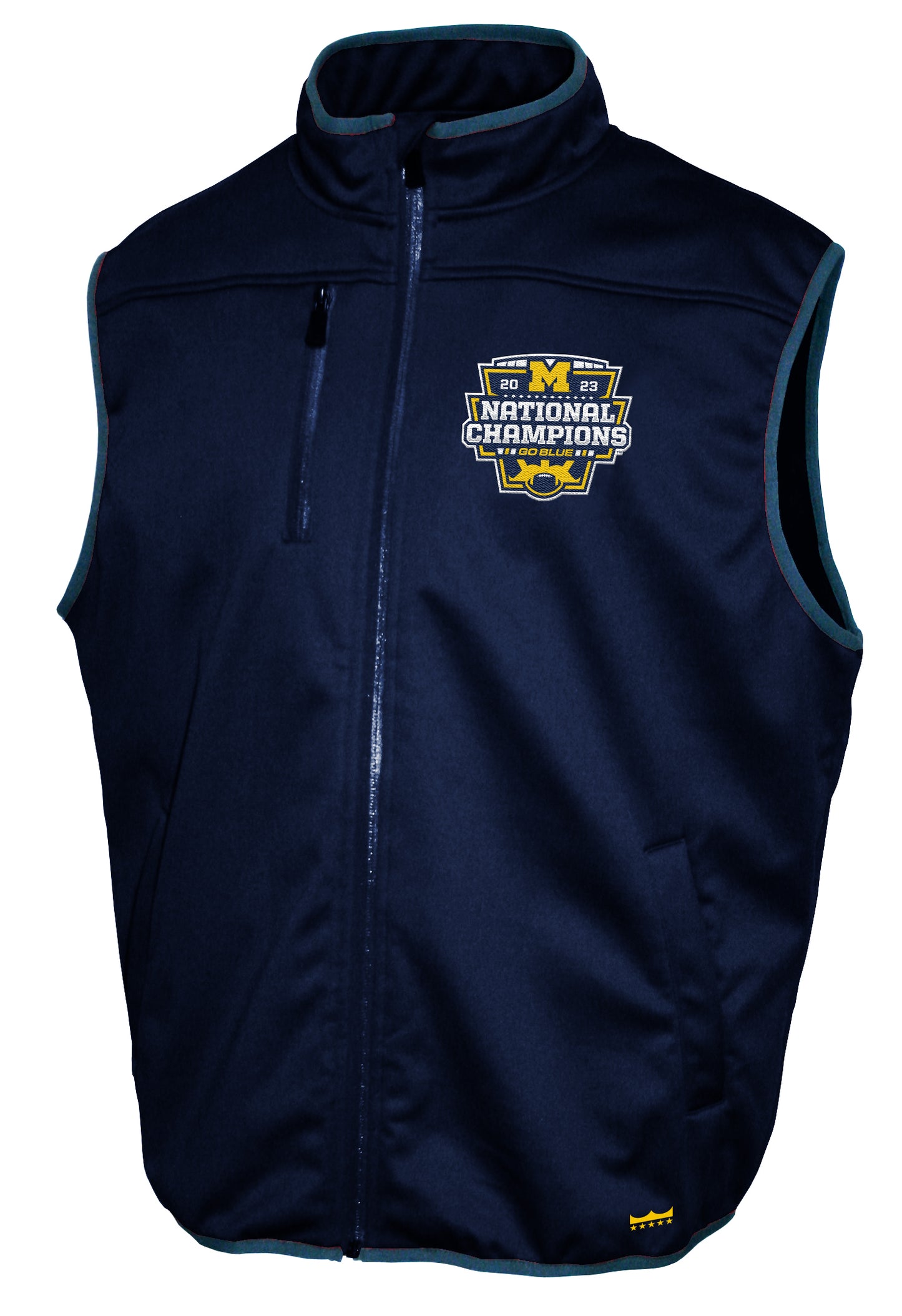 Michigan Wolverines Franchise Club 2023 National Champions Softshell  Vest -Navy