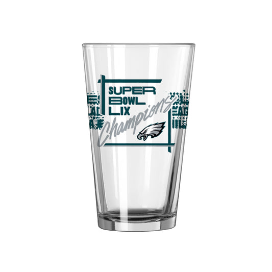 Philadelphia Eagles Super Bowl LIX Champions 16oz. Roster Pint Glass Set