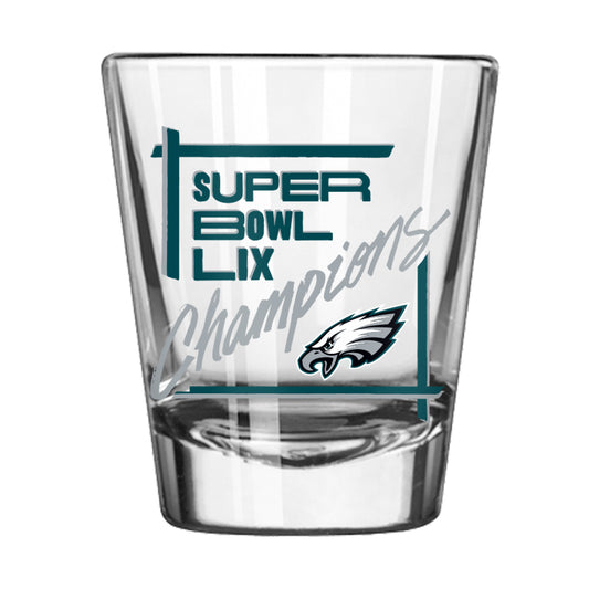 Philadelphia Eagles Logo Brands 2oz Super Bowl LIX Champions Shot Glass