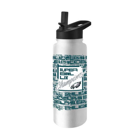 Philadelphia Eagles Logo Brands Super Bowl LIX Champions 34oz Quencher Bottle
