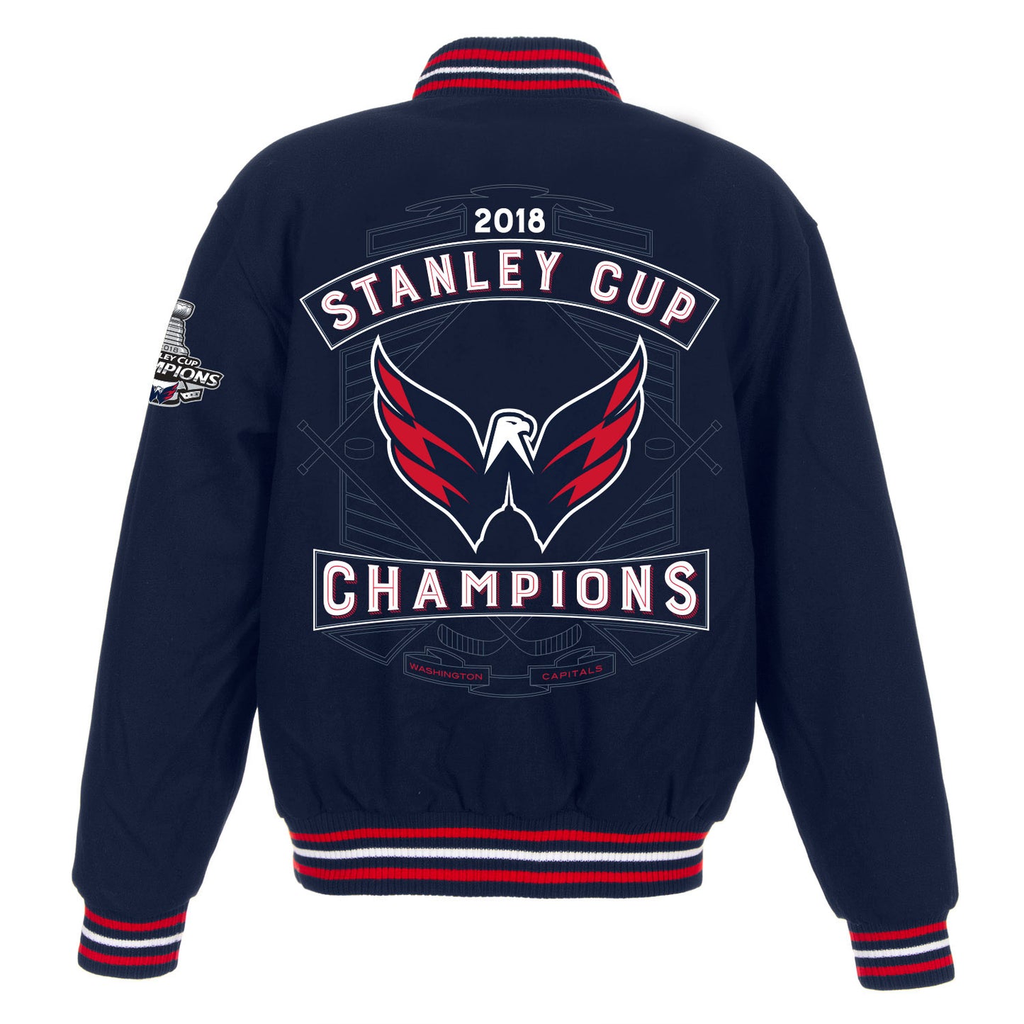 Washington Capitals JH Design Stanley Cup Champions All-Wool Reversible Jacket