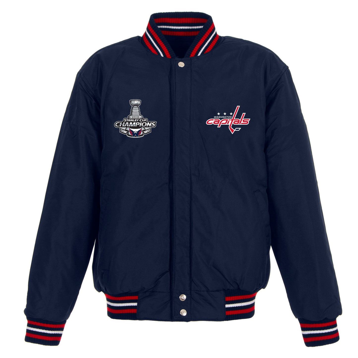 Washington Capitals JH Design Stanley Cup Champions All-Wool Reversible Jacket