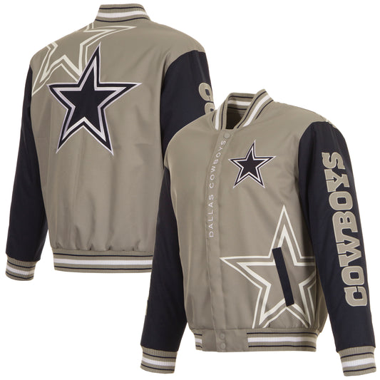 Dallas Cowboys JH Design Poly-Twill Jacket - Gray