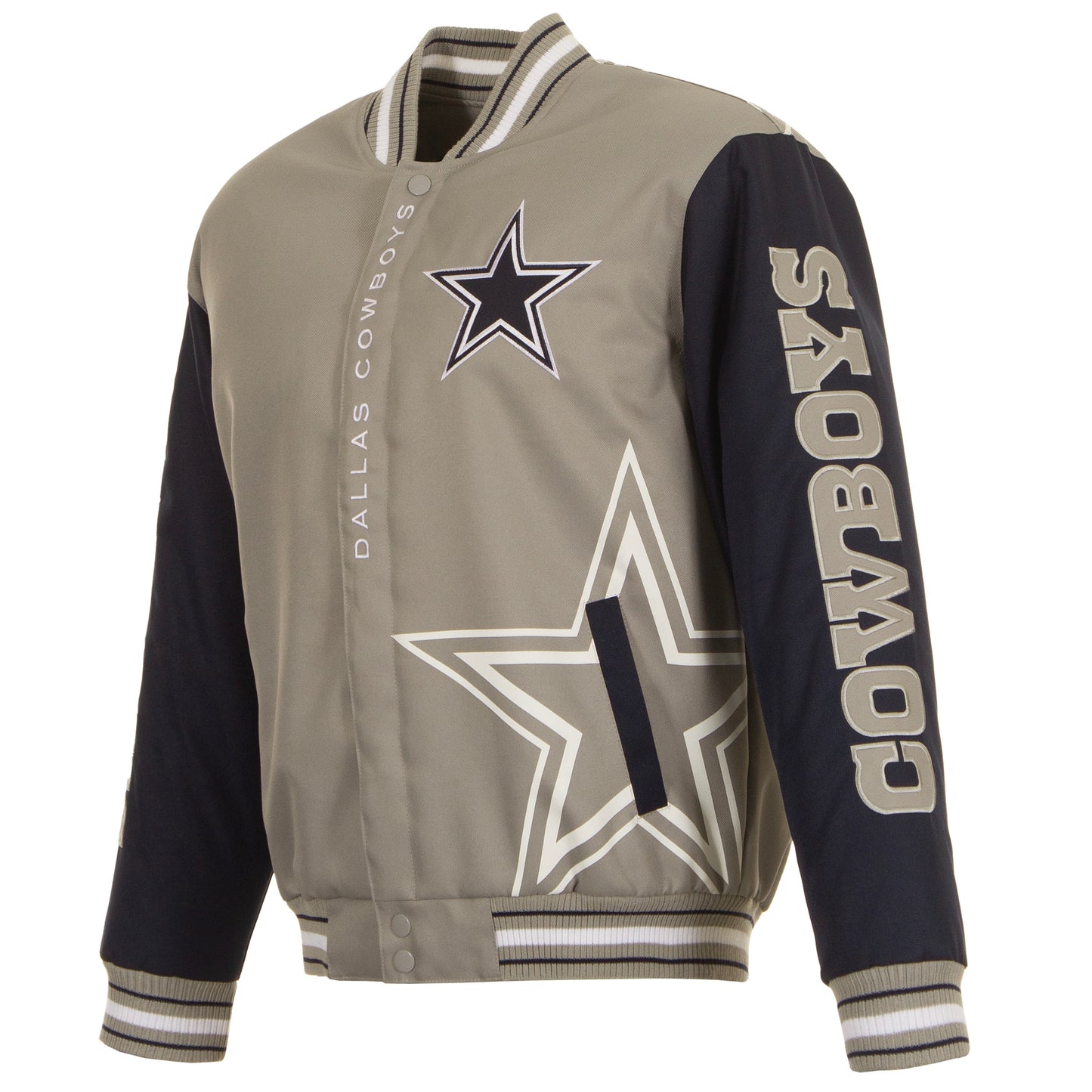 Dallas Cowboys JH Design Poly-Twill Jacket - Gray