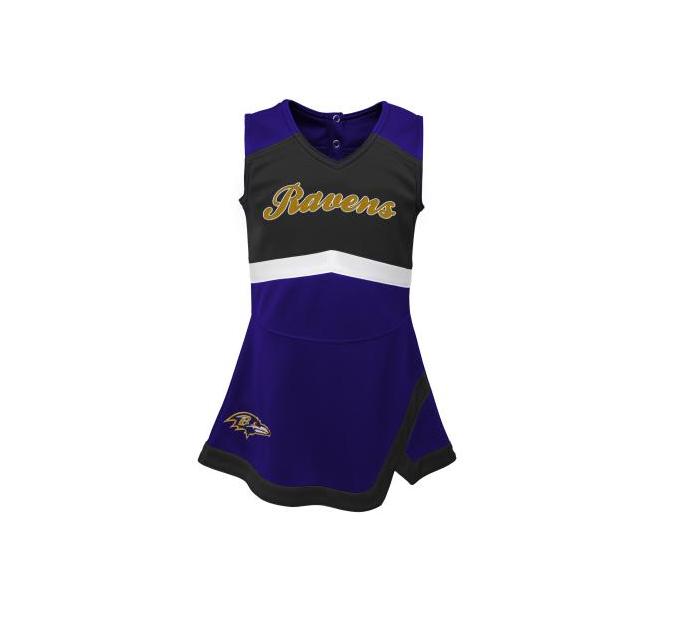 Baltimore Ravens Outerstuff Pre-School Kids Spirit Cheer Two-Piece Cheerleader Set with Bloomers