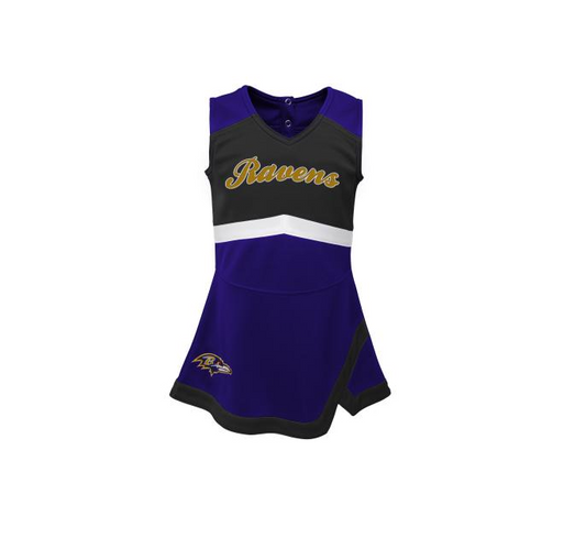 Baltimore Ravens Outerstuff Pre-School Kids Spirit Cheer Two-Piece Cheerleader Set with Bloomers