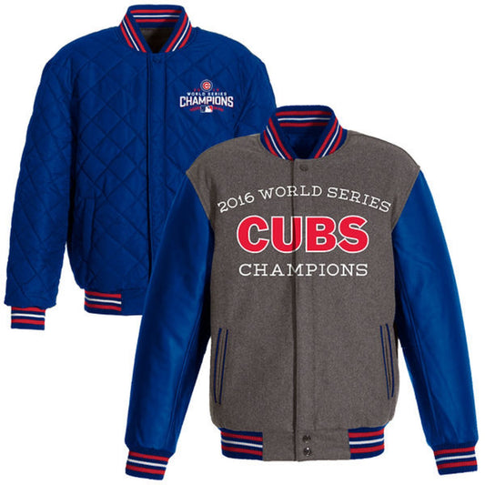 Chicago Cubs JH Design 2016 World Series Champions Commemorative Wool REV Jacket