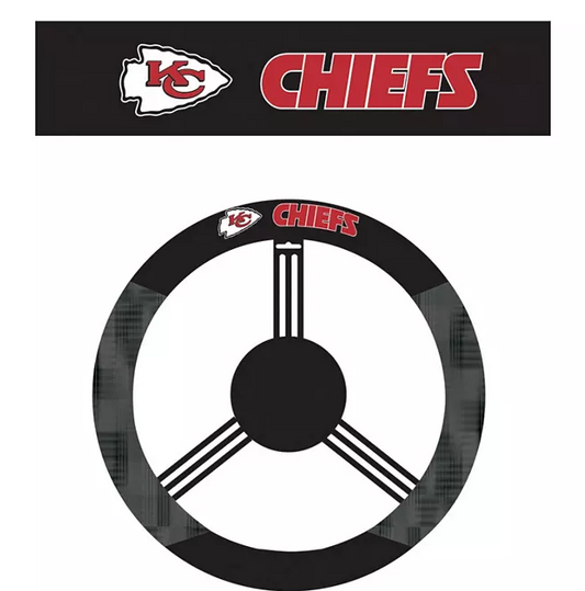 Kansas City Chiefs Ploy Suede Steering Wheel Cover