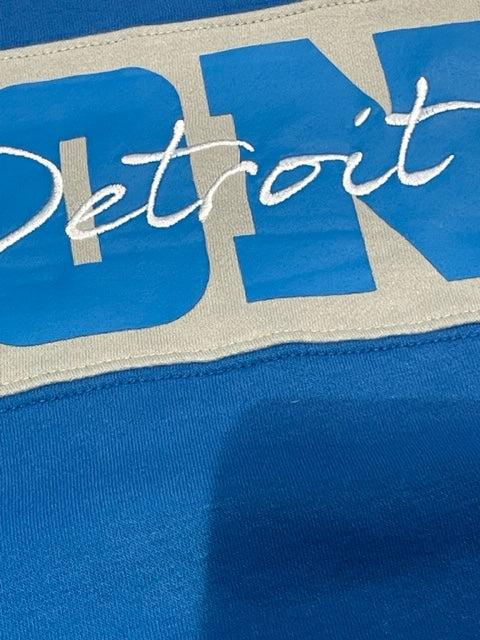 Detroit  Lions NFL Color Block Pullover Crew Neck Sweatshirt