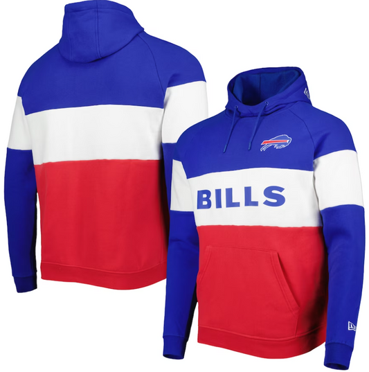 Buffalo Bills New Era Color Block Current Pullover Hoodie - Red