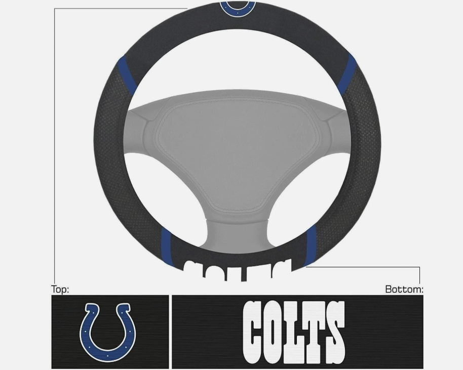 Indianapolis Colts Football Grip Steering Wheel Cover