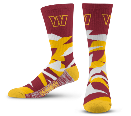 Washington Commanders For Bare Feet Adult Shattered Camo Socks